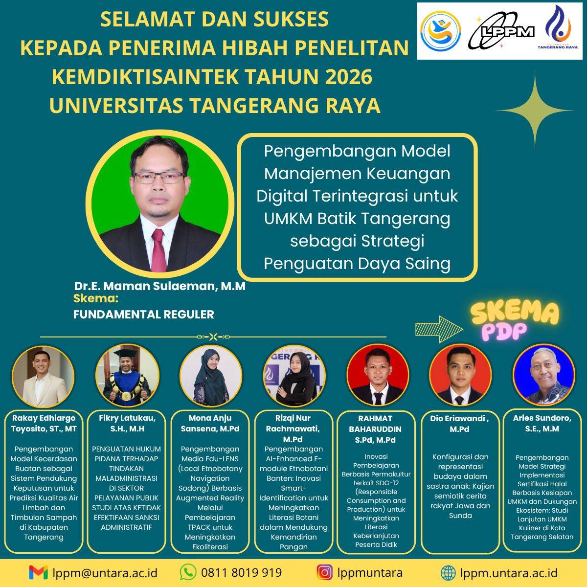 Hibah Penelitian Kemdiktisaintek Tahun 2026.